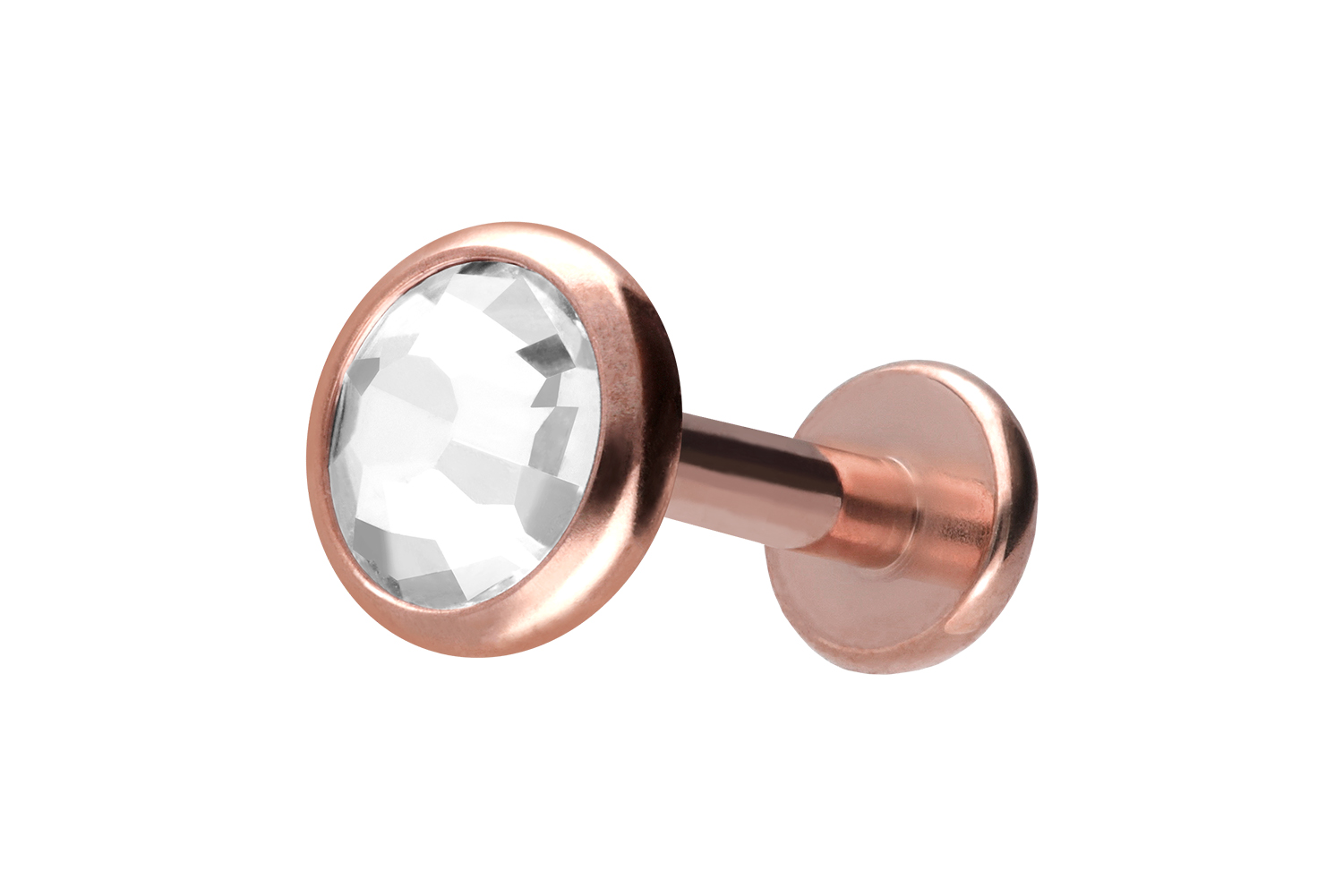 Titan Labret Piercing mit Innengewinde KRISTALLDISC